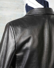 Giacca Donna Karan in pelle nera DKNY style P355451Y in promozione scontata in offerta (5)