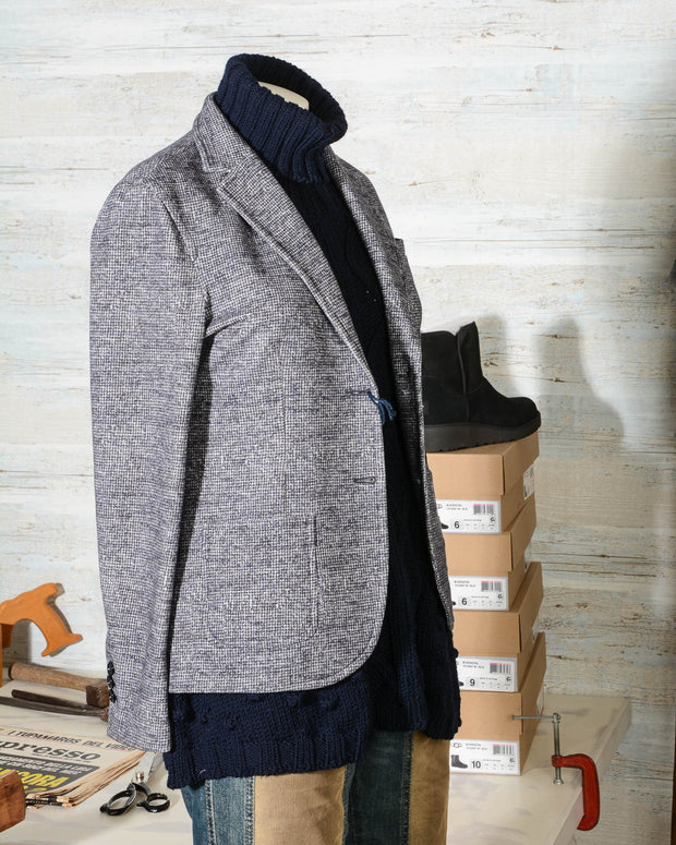 Giacca Donna Circolo 1901 in cotone elasticizzato pied-de-poule blu