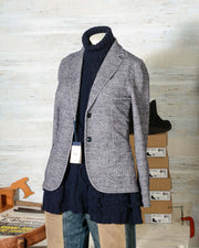 Giacca Donna Circolo 1901 in cotone elasticizzato pied-de-poule blu