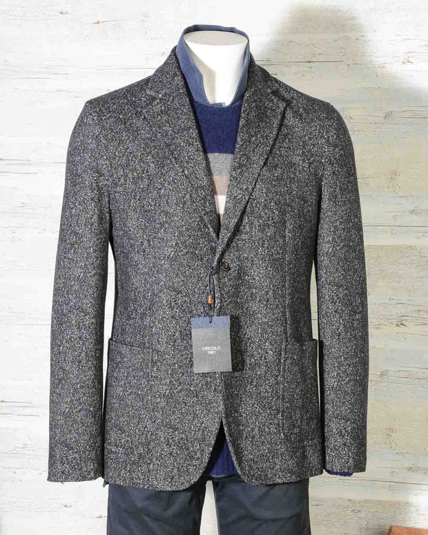 Giacca uomo Circolo 1901 CN2069 due bottoni in Felpa Cashmere BLU Tweed