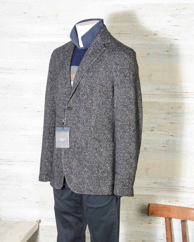 Giacca uomo Circolo 1901 CN2069 due bottoni in Felpa Cashmere BLU Tweed