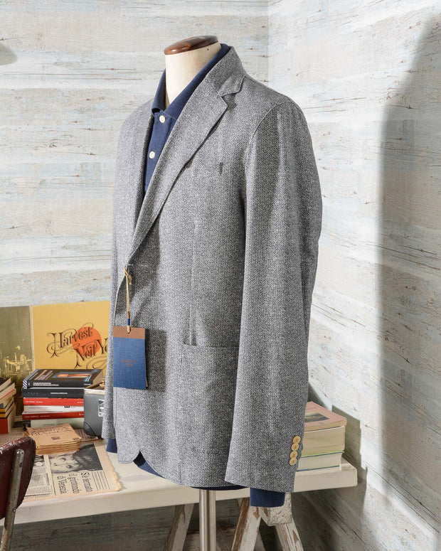 Giacca uomo Circolo 1901 colore grigio spinato in jersey di cotone CN1836 (1)