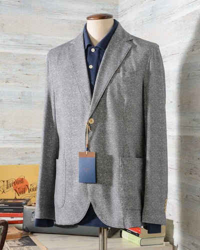 Giacca uomo Circolo 1901 colore grigio spinato in jersey di cotone CN1836 (2)