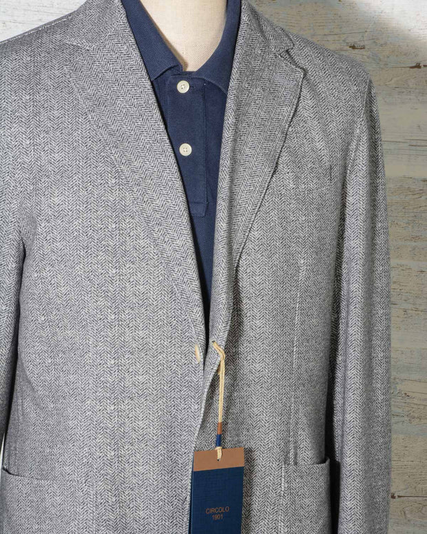 Giacca uomo Circolo 1901 colore grigio spinato in jersey di cotone CN1836 (7)