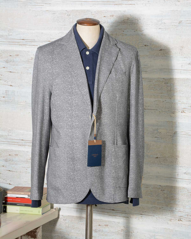 Giacca uomo Circolo 1901 colore grigio spinato in jersey di cotone CN1836 (8)