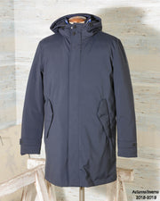 Giaccone con cappuccio uomo Parka imbottito in piuma d'oca ADD ADDDown OAM949 colore Blu Navy (8 di 9)