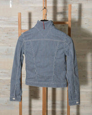 Giubbino jeans donna di Tommy Hilfiger in denim a righe WW0WW30180 SLIM Jacket (4 di 13)