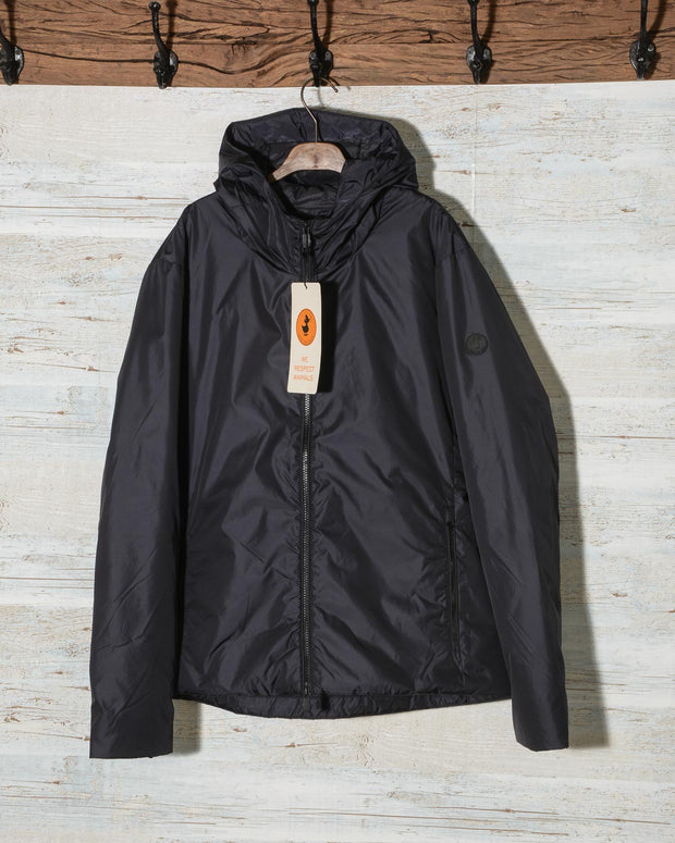 Giubbino uomo con cappuccio save the duck mezza stagione D38650M MEGA12 modello AUSTIN colore nero (1 di 14)