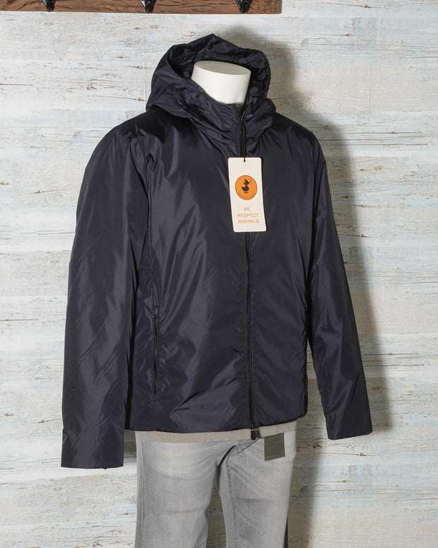 Giubbino uomo con cappuccio save the duck mezza stagione D38650M MEGA12 modello AUSTIN colore nero (9 di 14)