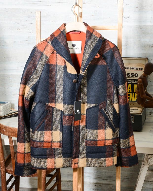 Giubbino uomo in lana Due Soli BLOUSON LIVORNESE SENZA COLLO DS35 Check (1)