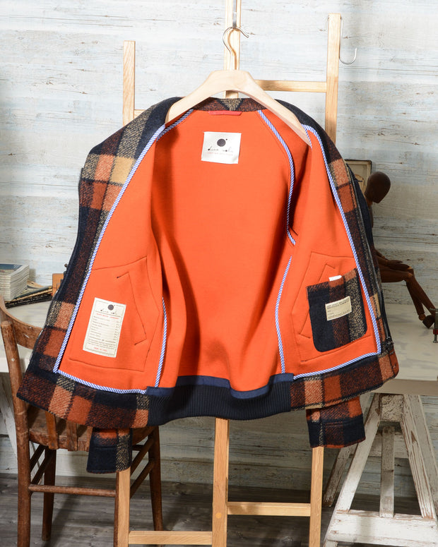 Giubbino uomo in lana Due Soli BLOUSON LIVORNESE SENZA COLLO DS35 Check (3)