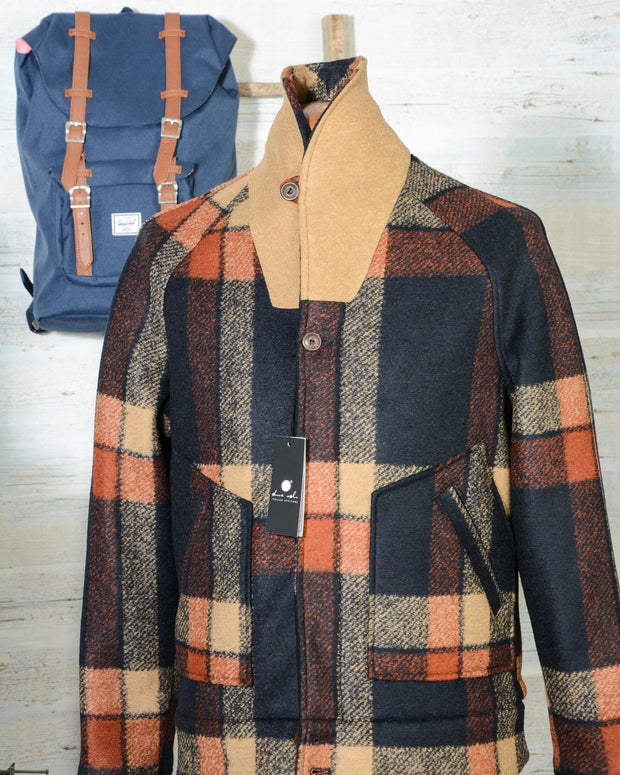 Giubbino uomo in lana Due Soli BLOUSON LIVORNESE SENZA COLLO DS35 Check (7)