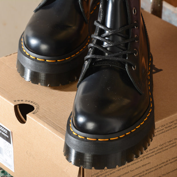 Jadon Black Polished Smooth Stivale donna 8 fori Dr Martens