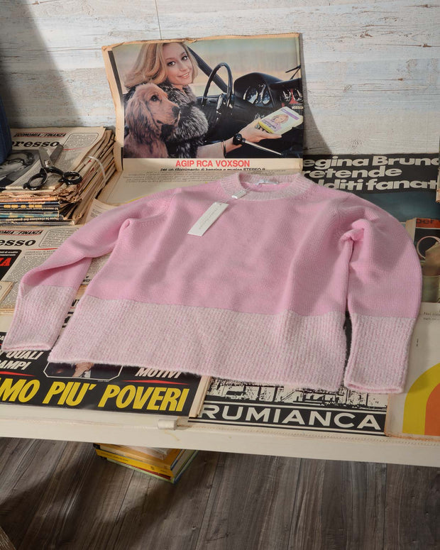 Maglia donna girocollo Hubert Gasser in cashmere e seta colore Rosa -13