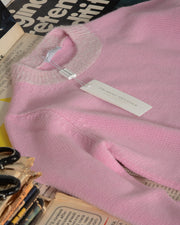 Maglia donna girocollo Hubert Gasser in cashmere e seta colore Rosa -14
