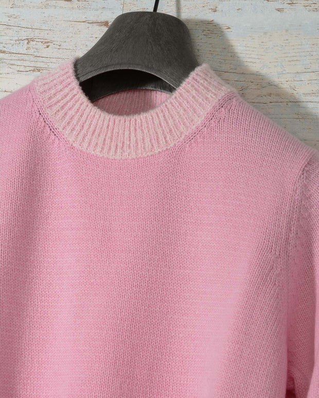 Maglia donna girocollo Hubert Gasser in cashmere e seta colore Rosa -8