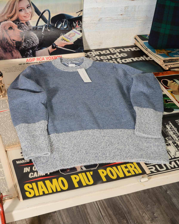 Maglia donna girocollo Hubert Gasser made in italy in cashmere e seta colore Azzurro -20