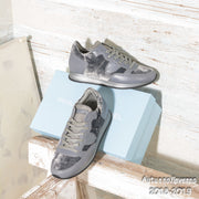 Sneaker grigia in pelle e velluto Philippe Model TRLD EV07