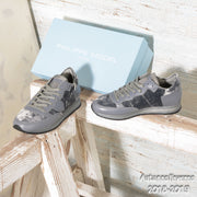 Sneaker grigia in pelle e velluto Philippe Model TRLD EV07