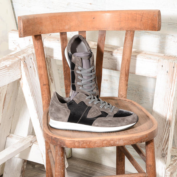 Sneaker Uomo Philippe Model Tropez Mondial VELOUR GRIS TRLU EV09