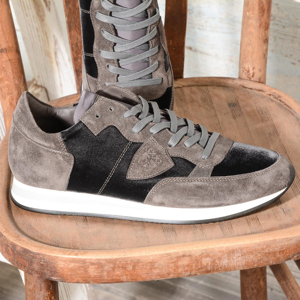 Sneaker Uomo Philippe Model Tropez Mondial VELOUR GRIS TRLU EV09