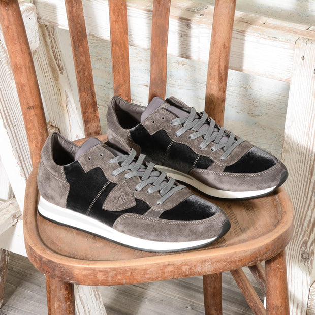 Sneaker Uomo Philippe Model Tropez Mondial VELOUR GRIS TRLU EV09