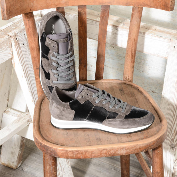Sneaker Uomo Philippe Model Tropez Mondial VELOUR GRIS TRLU EV09