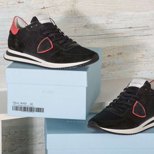 TZLU XV03 Philippe Model Sneakers uomo Tropez TRPX MIXAGE VEAU NOIR ROUGE
