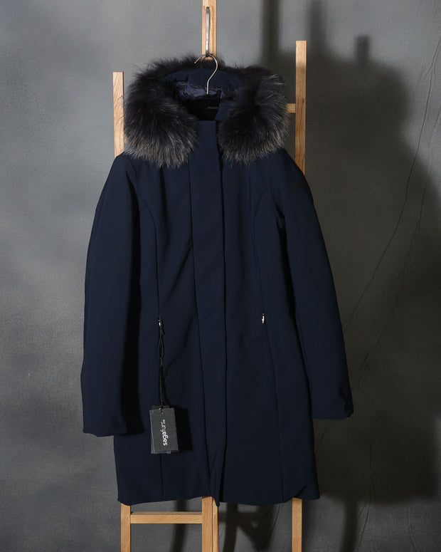 RRD WINTER LONG LADY FUR - BLUE BLACK W20501FT - 60 Parka donna RRD Blu scuro (1 di 16)