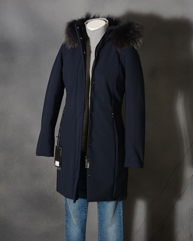 RRD WINTER LONG LADY FUR - BLUE BLACK W20501FT - 60 Parka donna RRD Blu scuro (6 di 16)