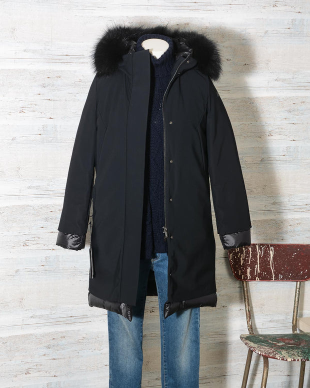 RRD GIACCONE DONNA WINTER LIGHT LONG LADY FUR NERO W21505FT