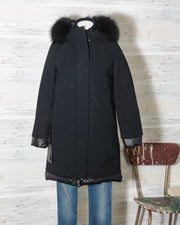 RRD GIACCONE DONNA WINTER LIGHT LONG LADY FUR NERO W21505FT