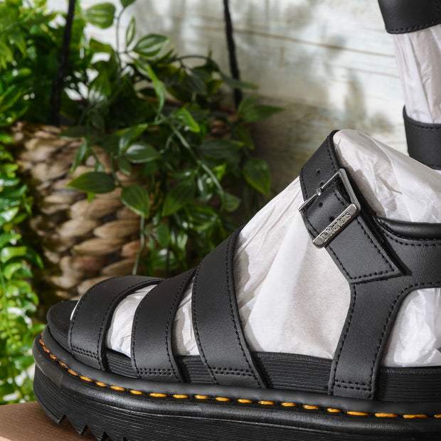 SANDALI donna in PELLE BLAIRE Dr Martens colore nero BLACK HYDRO LEATHER
