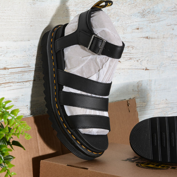 SANDALI donna in PELLE BLAIRE Dr Martens colore nero BLACK HYDRO LEATHER