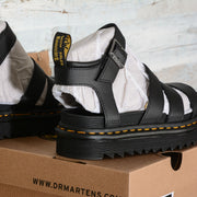 SANDALI donna in PELLE BLAIRE Dr Martens colore nero BLACK HYDRO LEATHER
