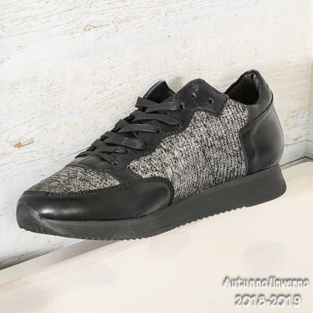 Sneaker nera-grigia in pelle Philippe Model TRLD QM18
