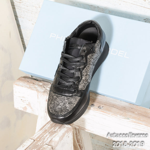 Sneaker nera-grigia in pelle Philippe Model TRLD QM18