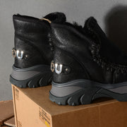 Stivali donna MOU Chunky Eskimo sneaker big logo MOU Boots colore CBKG cracked black - grey