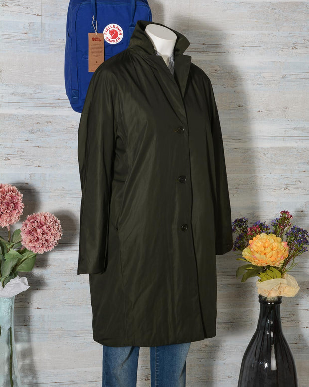 Trench donna invernale Rosso35 modello S4874A-221 colore verde scuro -11