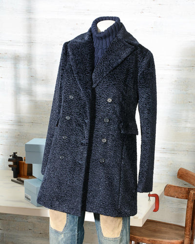 cappotto donna Altea doppiopetto nero tessuto bouclè (2)
