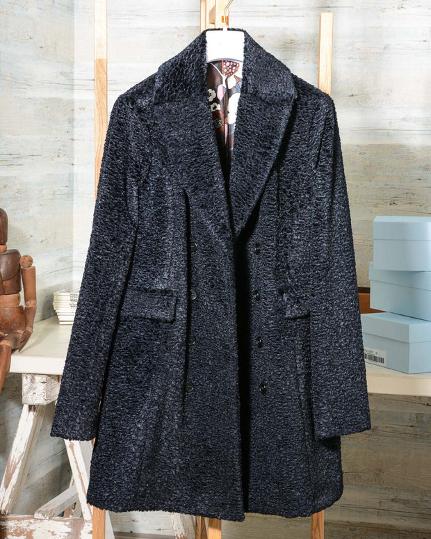 cappotto donna Altea doppiopetto nero tessuto bouclè (8)