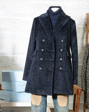 cappotto donna Altea doppiopetto nero tessuto bouclè (1)