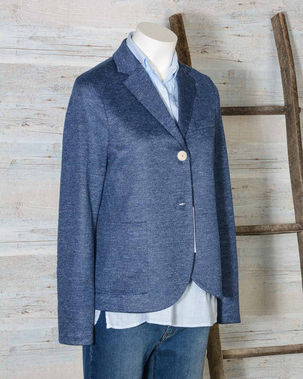 Blazer donna due bottoni in lino Jaspè HARRIS WHARF LONDON A3220PDD 355 Denim -10