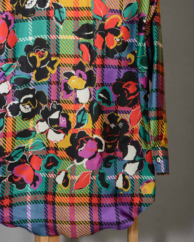 camicia donna Le Sarte Pettegole 100% seta fantasia floreale multicolor -10