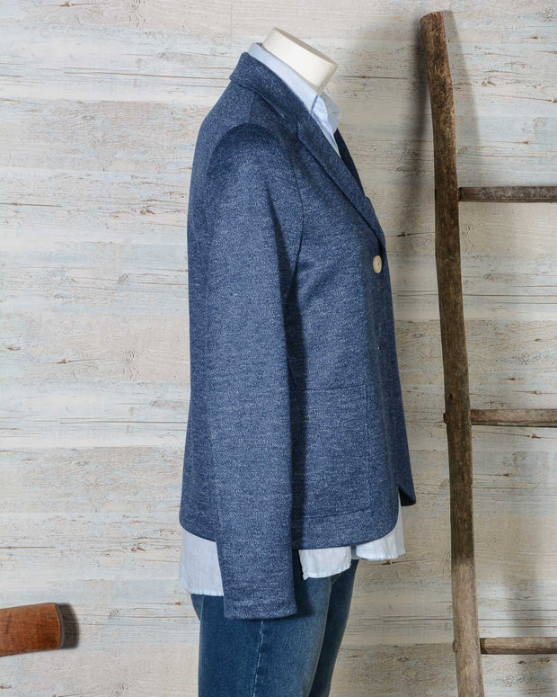 Blazer donna due bottoni in lino Jaspè HARRIS WHARF LONDON A3220PDD 355 Denim -9