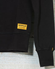 Felpa uomo nera collo a giro logo CAT caterpillar workwear redefined
