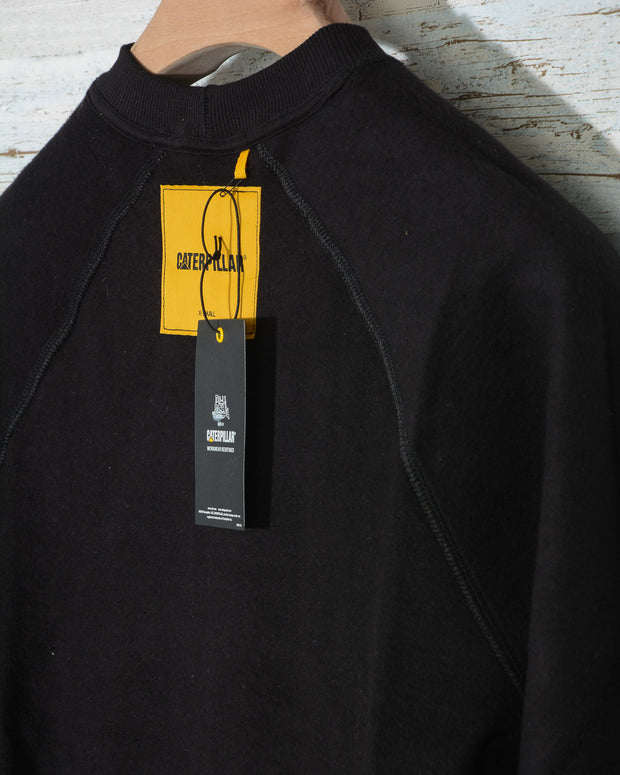 Felpa uomo nera collo a giro logo CAT caterpillar workwear redefined